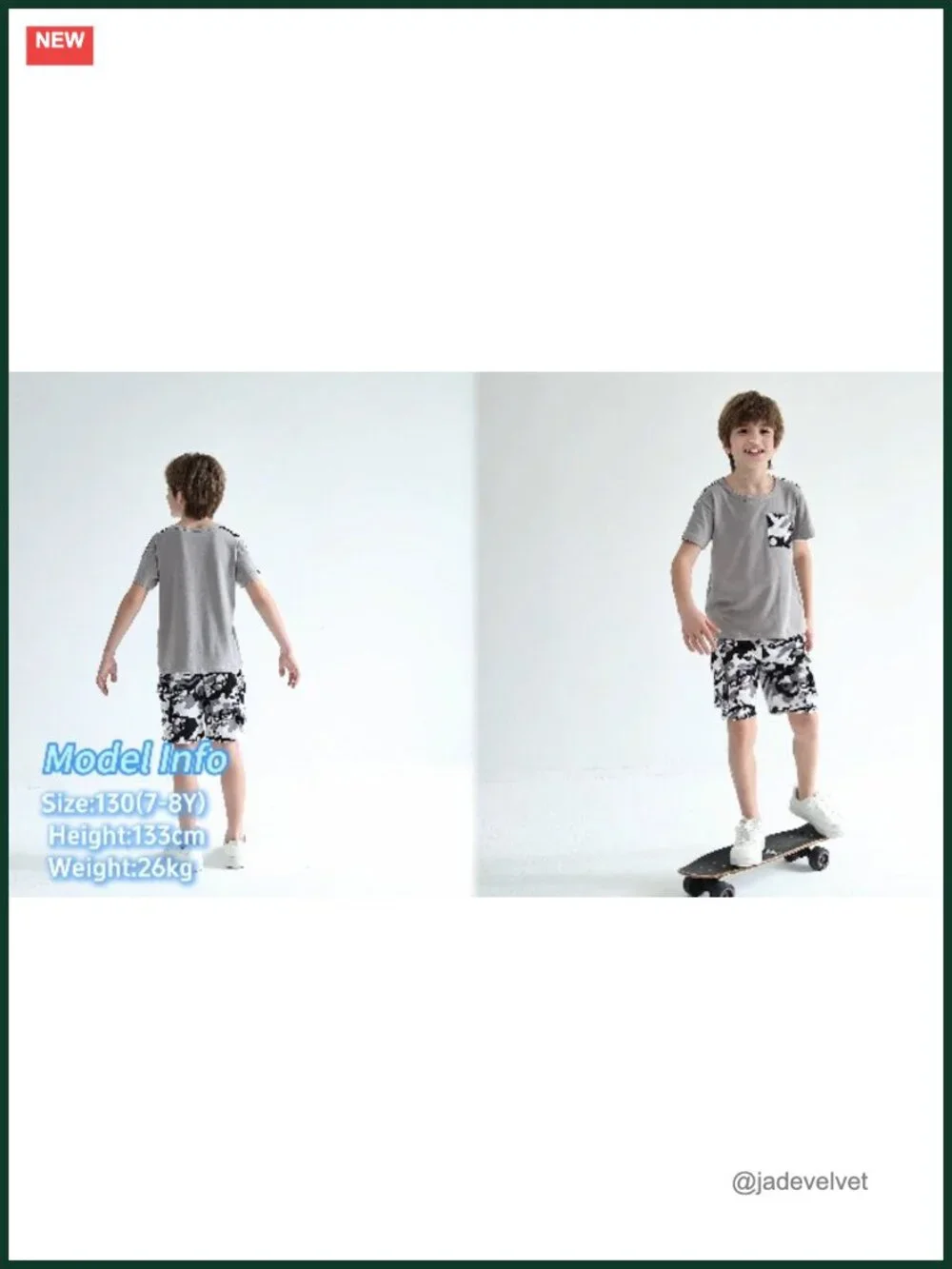 Boys Summer Outfit Set 2 Piece T Shirt and Camo Shorts